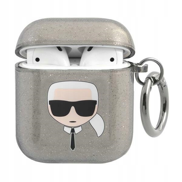 Etui Case Obudowa Do Airpods 1/2 Karl Lagerfeld Cover Black Glitter