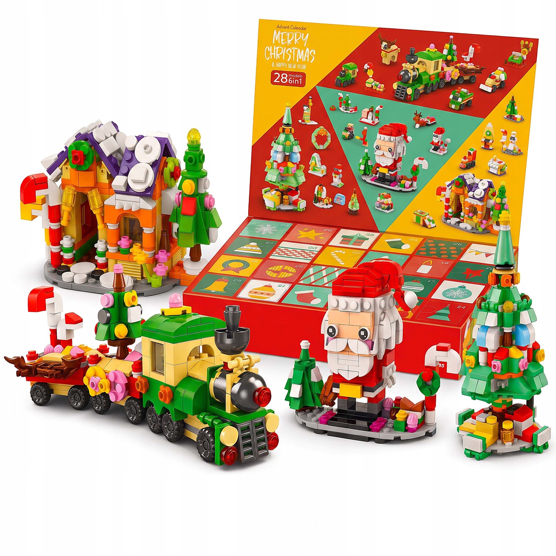 Adventní Kalendář 24 Sad Kostek Dárek Figurky Děti Vánoce Kostky