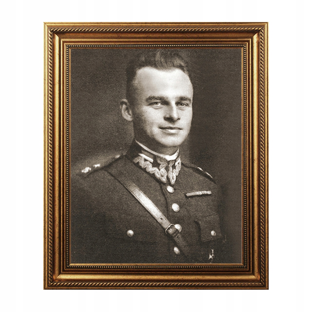 

Obraz Witold Pilecki portret w złotej ramie