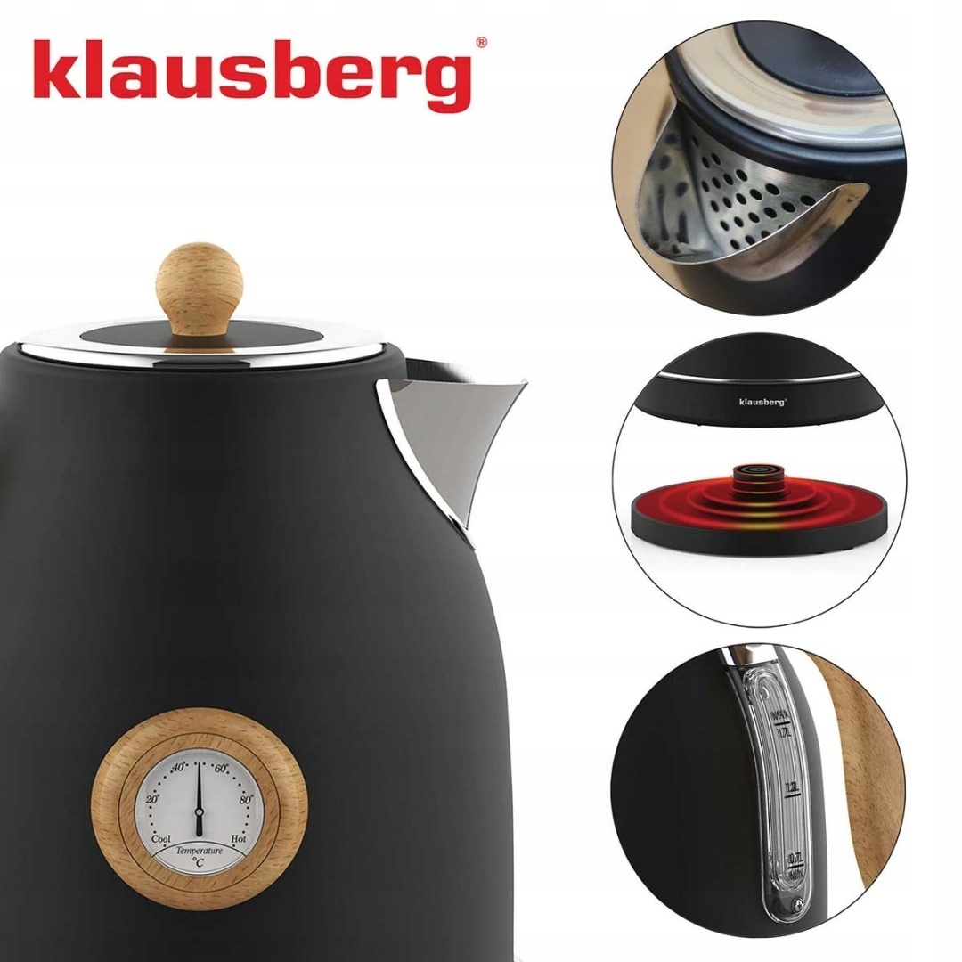 Czajnik Elektryczny retro z Termometrem 1,7L Klausberg KB-7907