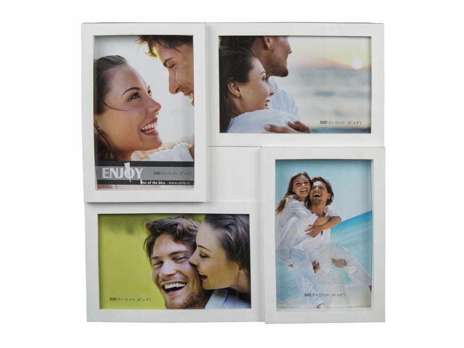 

Ramka na 4 Zdjęcia Multiramka Biała 3D 10x15 cm