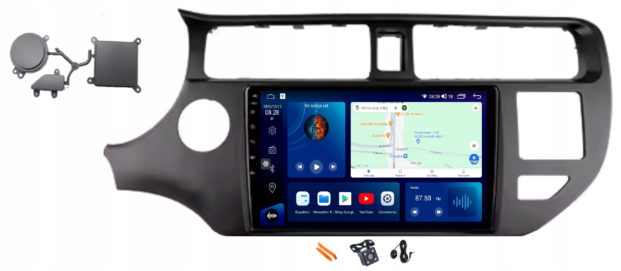 Rádio Android Navigácia M8250 Qled Carplay Lte Gps Dsp Kia Rio 3 14-17