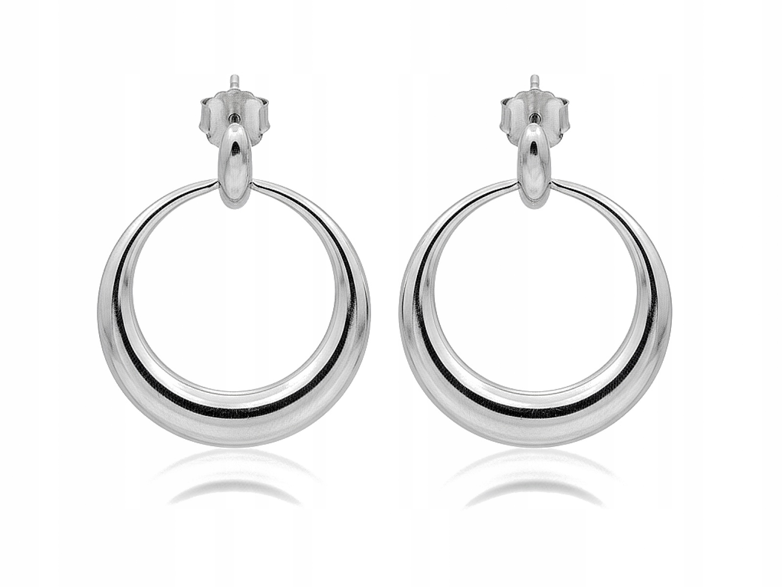 Dámské stříbrné náušnice 925, závěsné Kroužky na tyčku, efektní, módní