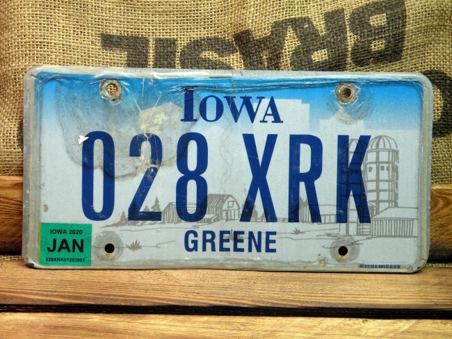 Iowa Tablica Rejestracyjna USA 028 XRK Greene