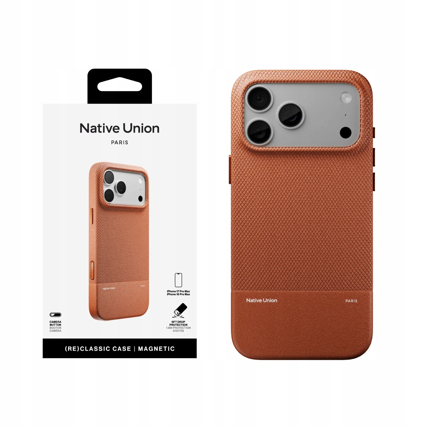 iPhone 18 Pro Obal Kryt Native Union (Re)Classic Case, Oranžové