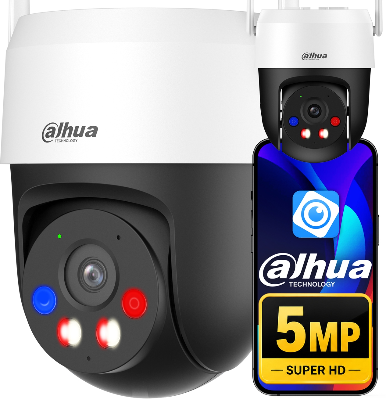 Wifi Otočná Kamera 5MP 3K Dahua Aktivní Odstrašování Full Color P5AS-PV