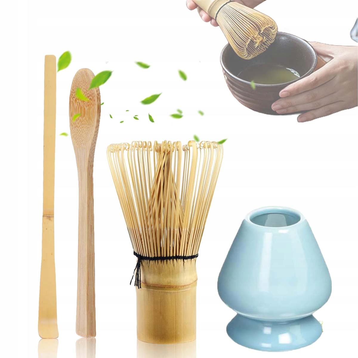 Levně Sada Tradičních Nástrojů Pro Přípravu Čaje Matcha Chasen Chashaku