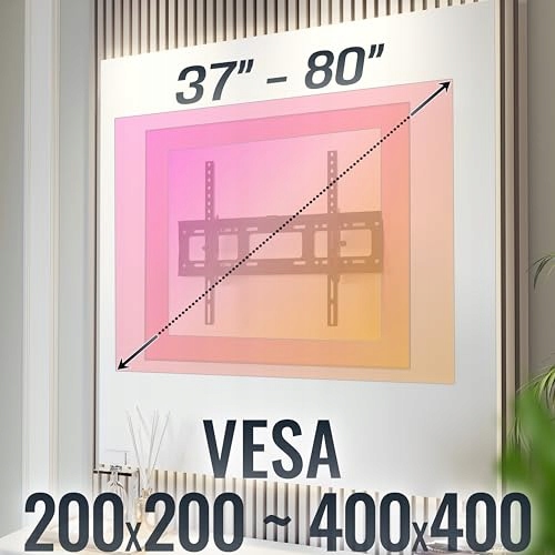 RICOO Uchwyt TV Ścienny Neigbar Slim 37-80 Cal 100kg VESA 600x400 — miniatura 5