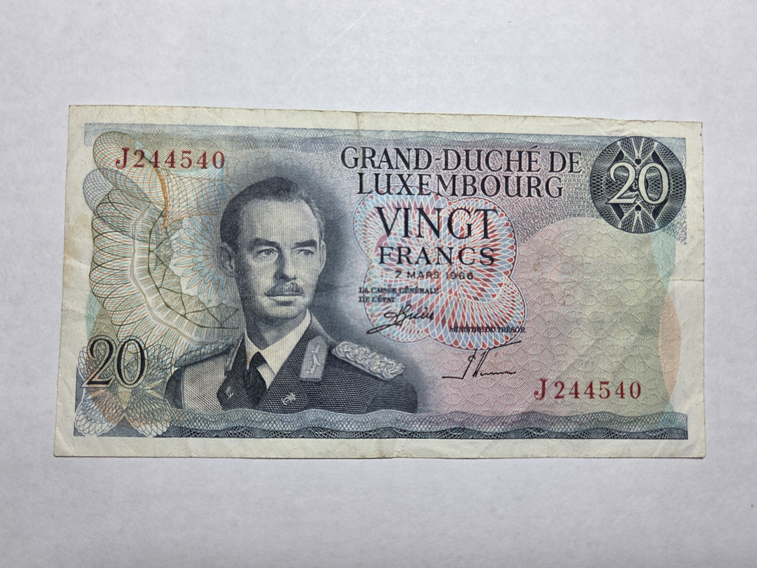 Luksemburg 20 franków 1966 rok -NRB0802