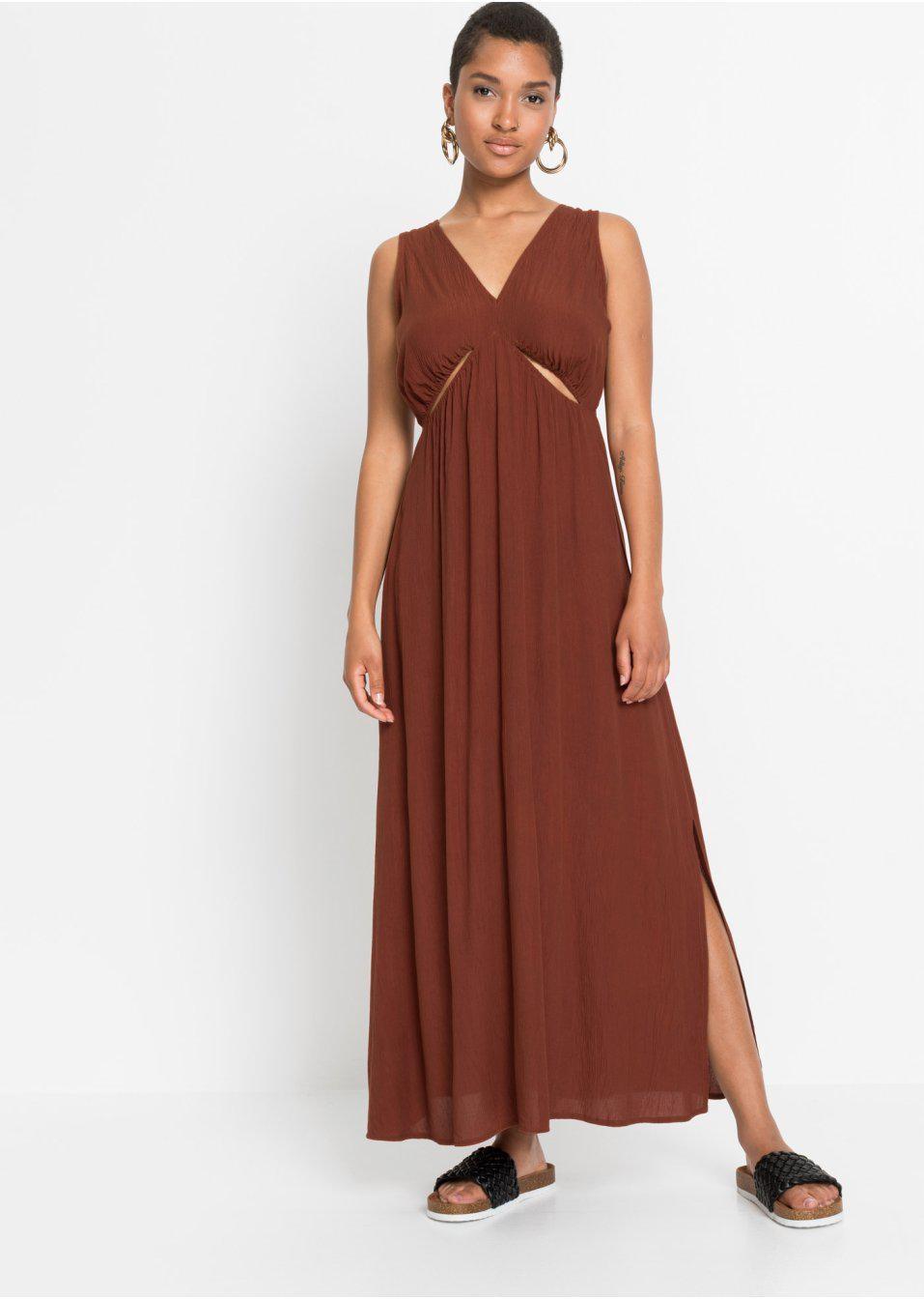 BONPRIX _ZT 5Q1 BRĄZOWA SUKIENKA MAXI _/ 36