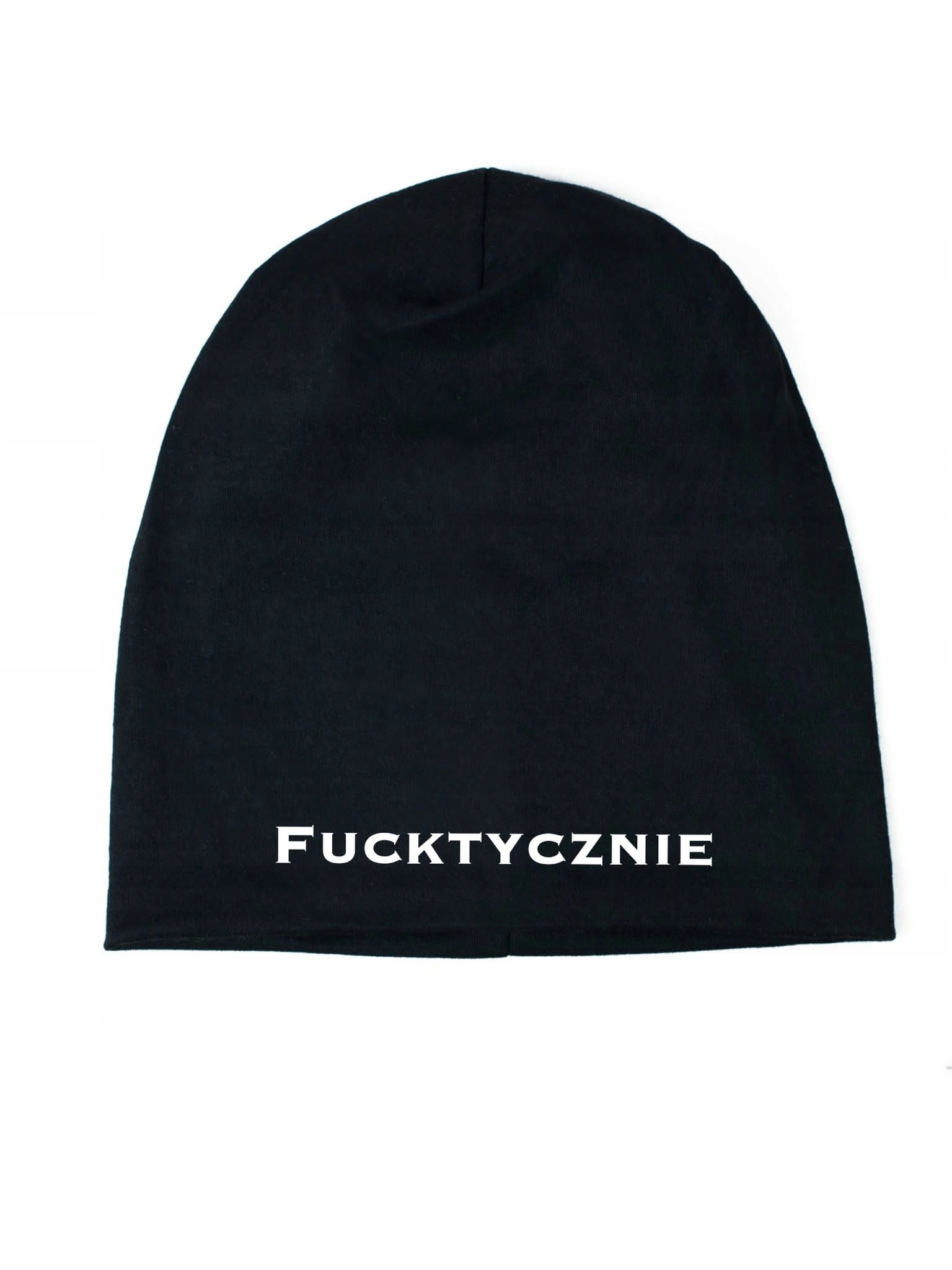 

Czapka Czarna Oversizesmerfetka Beanie Fucktycznie