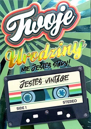 

Kartka urodzinowa z życzeniami retro vintage DK843