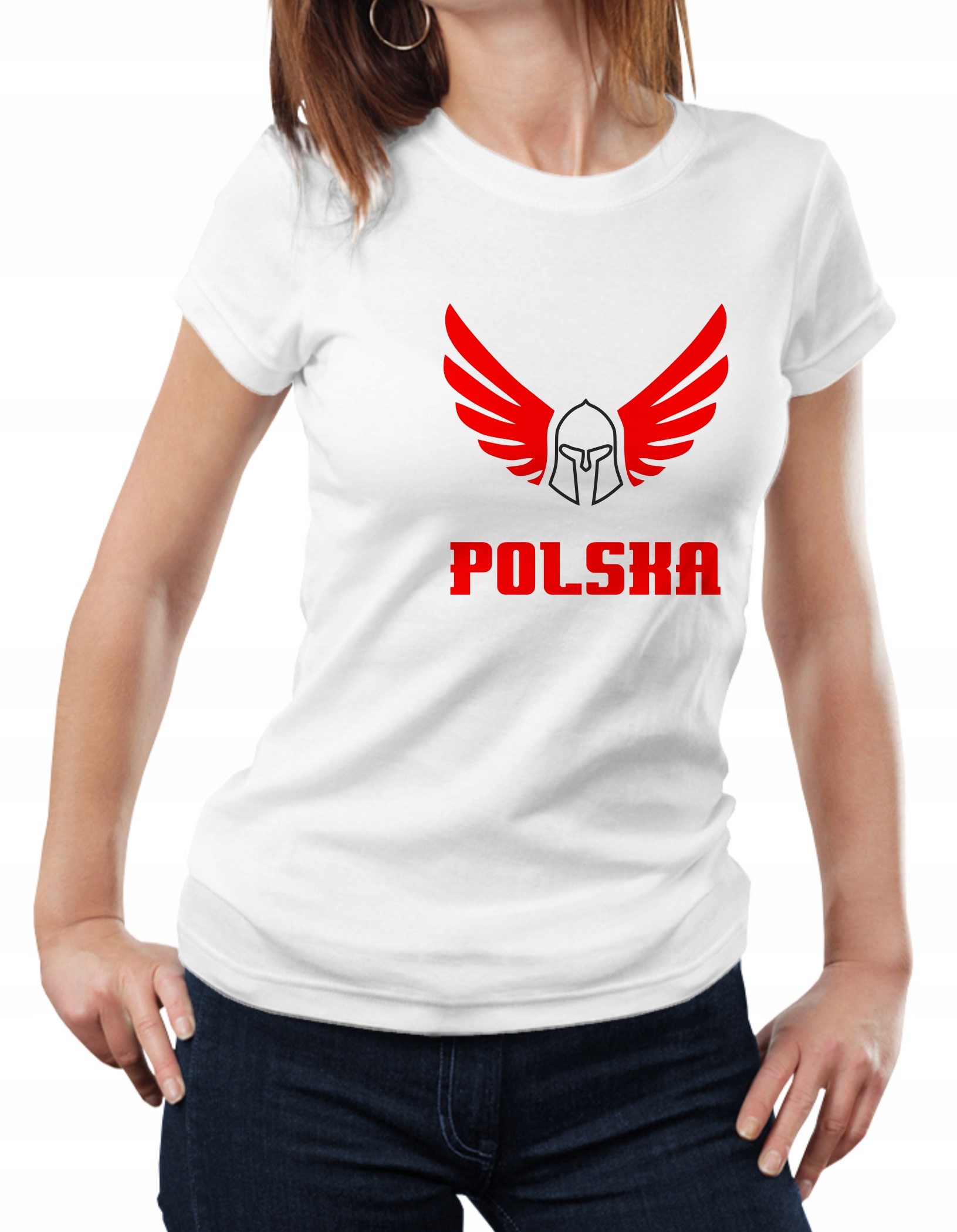 

Damska Koszulka Patriotyczna Biała Bawełna r.L