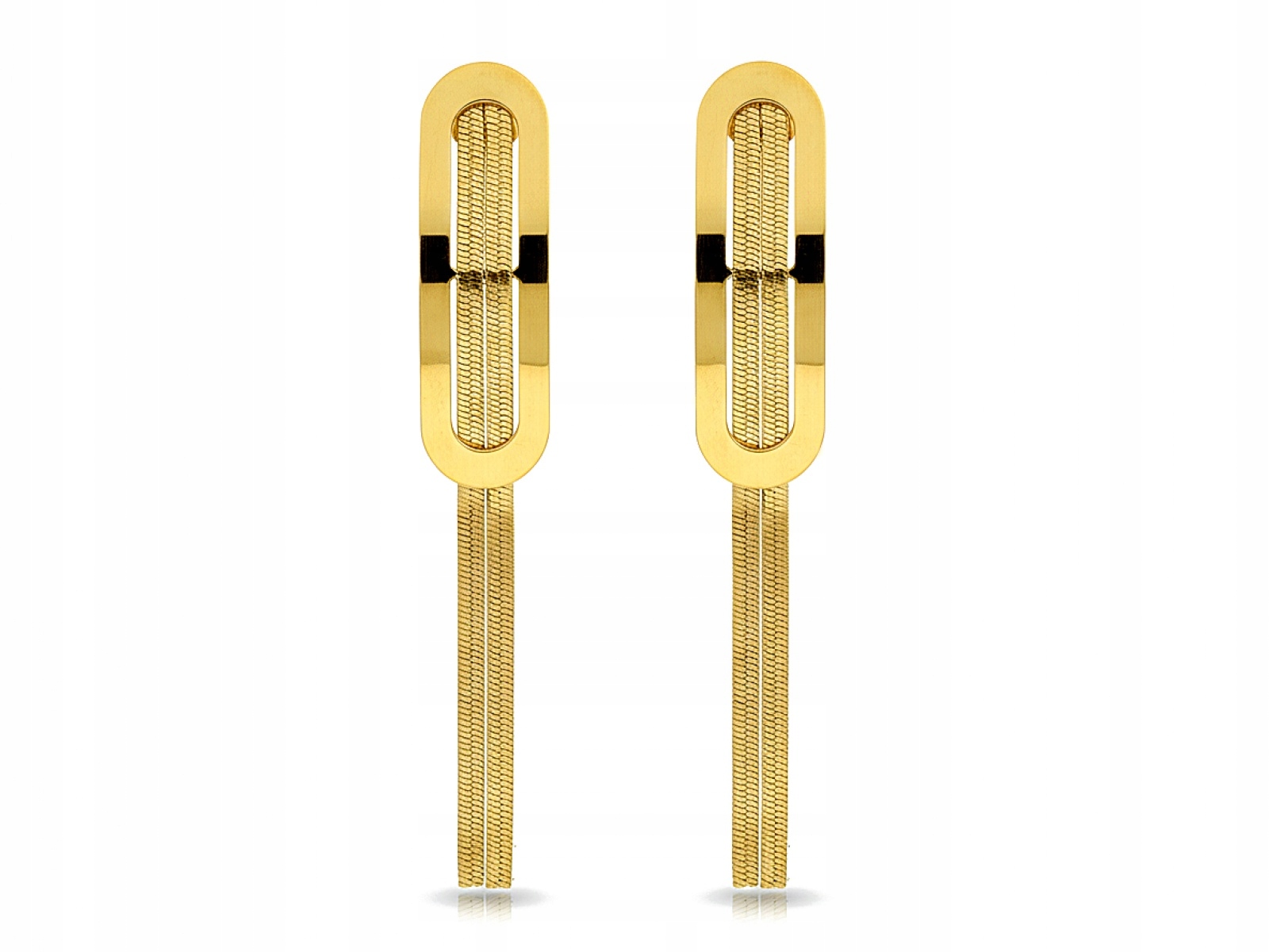 Náušnice zlaté 585 Dlouhé řetízkové tyčinky 5.51 g elegantní vzor 14kt