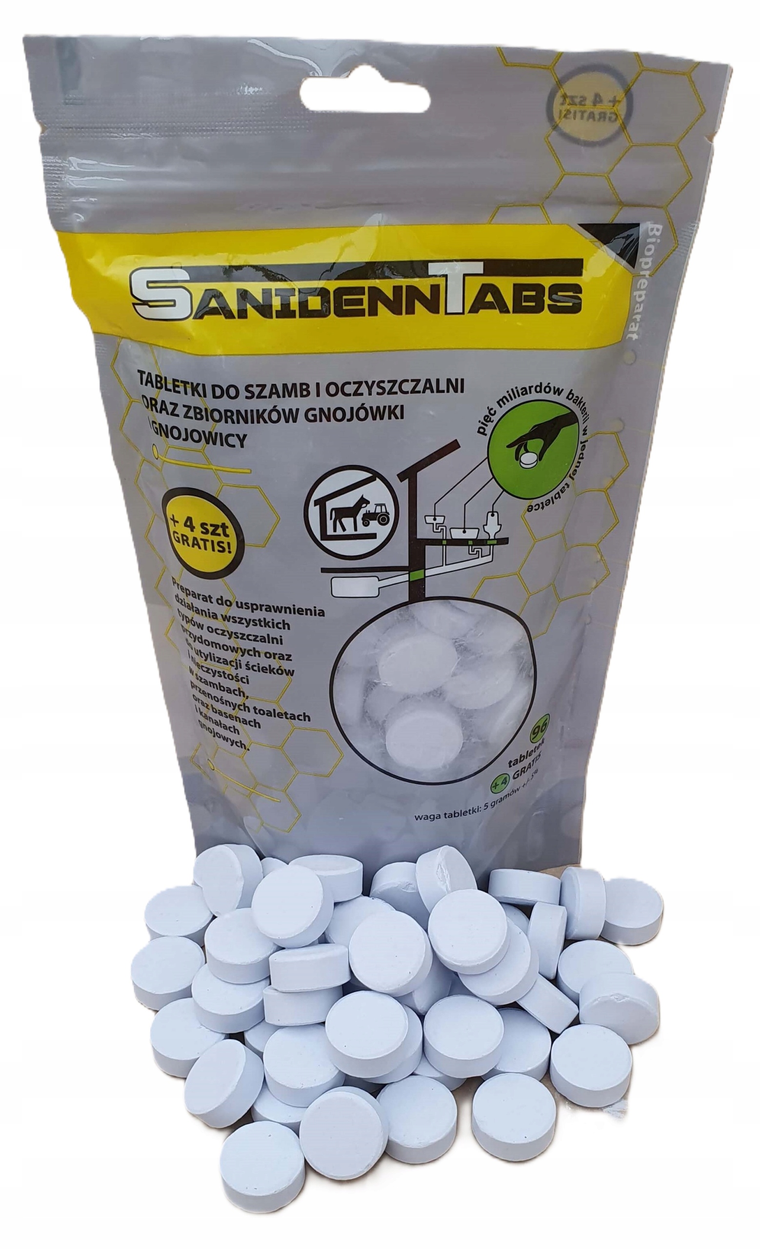 Tabletki Sanidenn 100szt Bakterie do Szamba i Oczyszczalni Biobakt Saniden