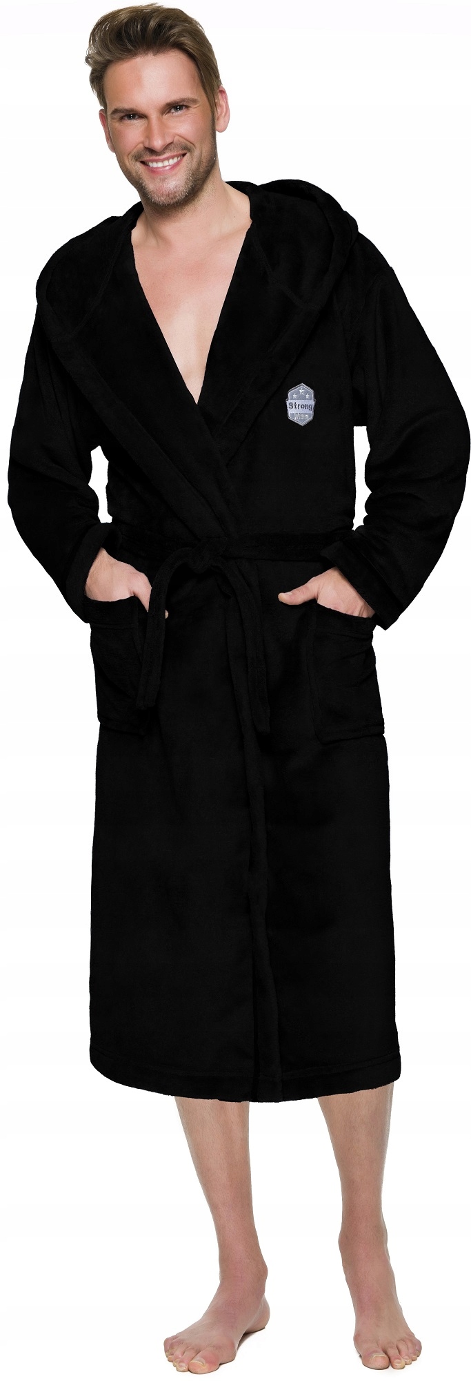 ALEX DŁUGI CIEPŁY SZLAFROK MĘSKI Z KAPTUREM L Kaptur z kapturem