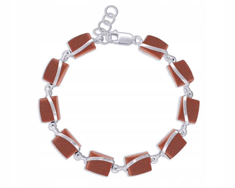 Stříbrný dámský náramek s pískem pouště Široký pr.925