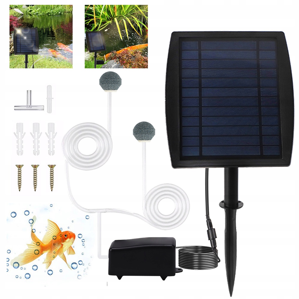 Solarna Pompa Tlenu, Solarny Napowietrzacz Stawu Z Akumulatorem 2200 Mah