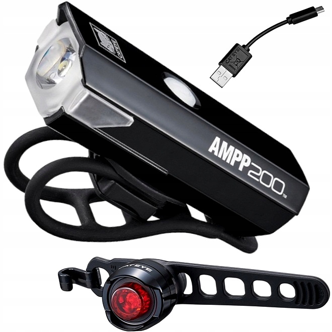 Sada světel Cateye Ampp 200 HL-EL042RC Orb-rc TL-LD160RC