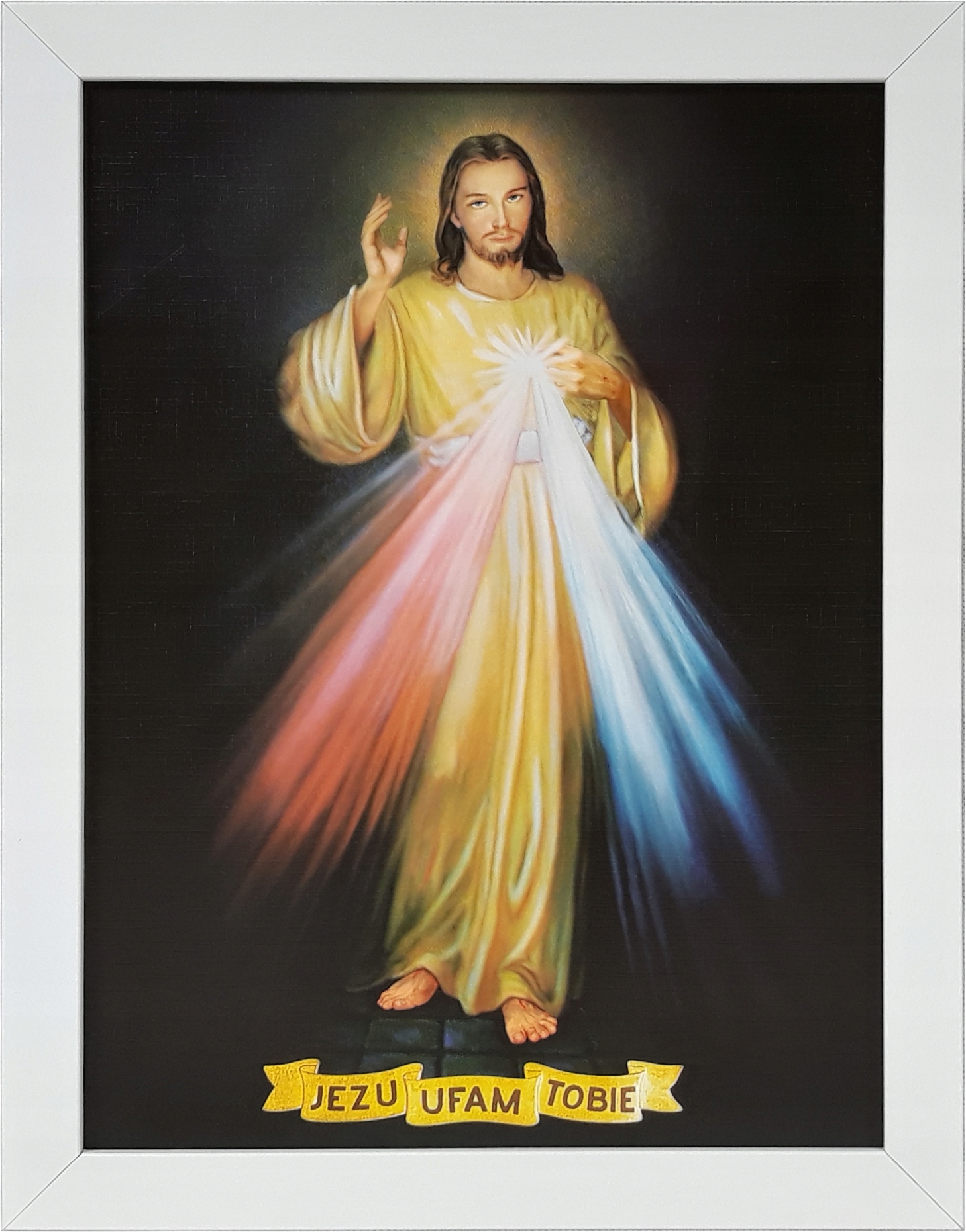 

Obraz 45x35 Jezus Jezu Ufam Tobie Biała Rama