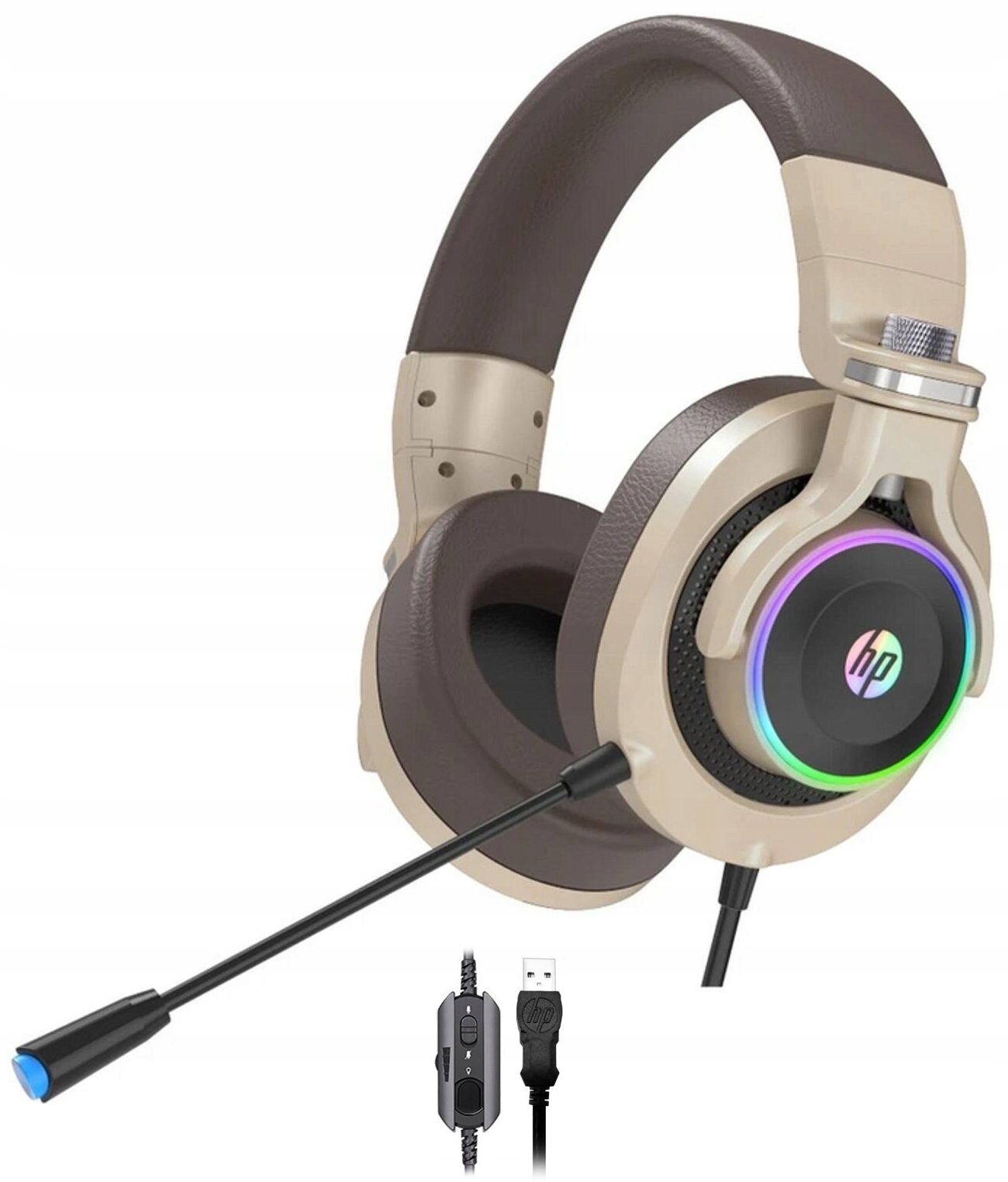 Słuchawki Hp H500GS Nauszne, Dźwięk 7.1 50mm na Usb do notebooka lub Pc