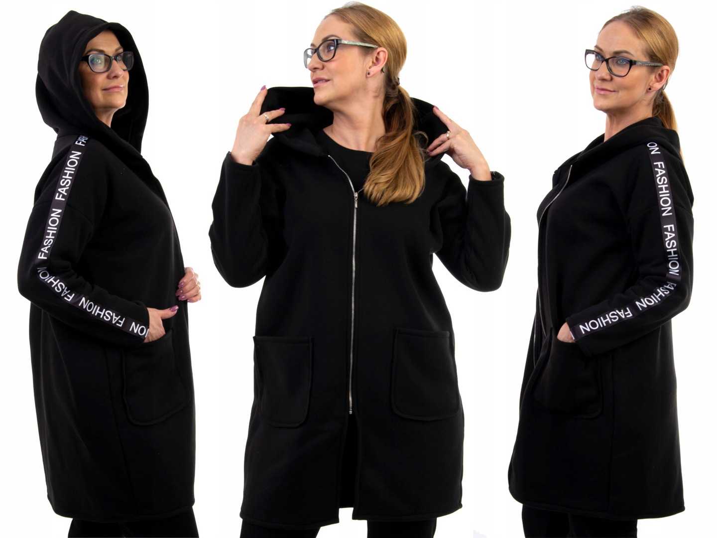 

M159 Bluza Kurtka z Lampasem I Kapturem Rozm 46