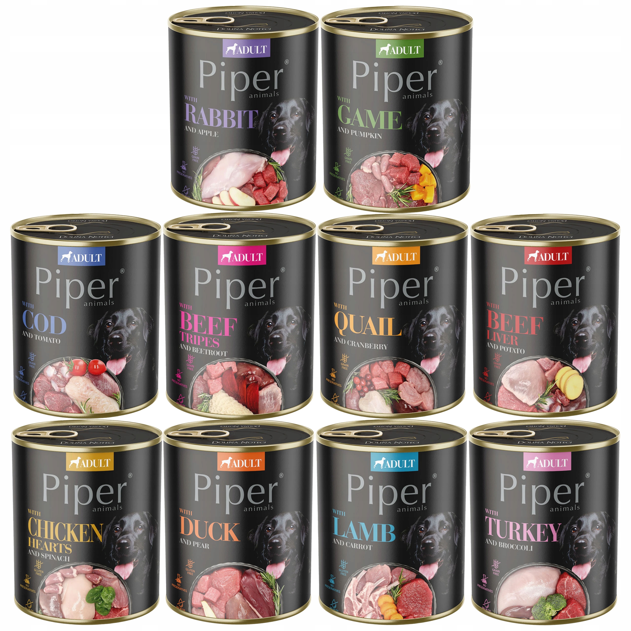 Levně Piper Krmivo mokré pro psa Dolina Noteci mix chutí 10 x 800 g