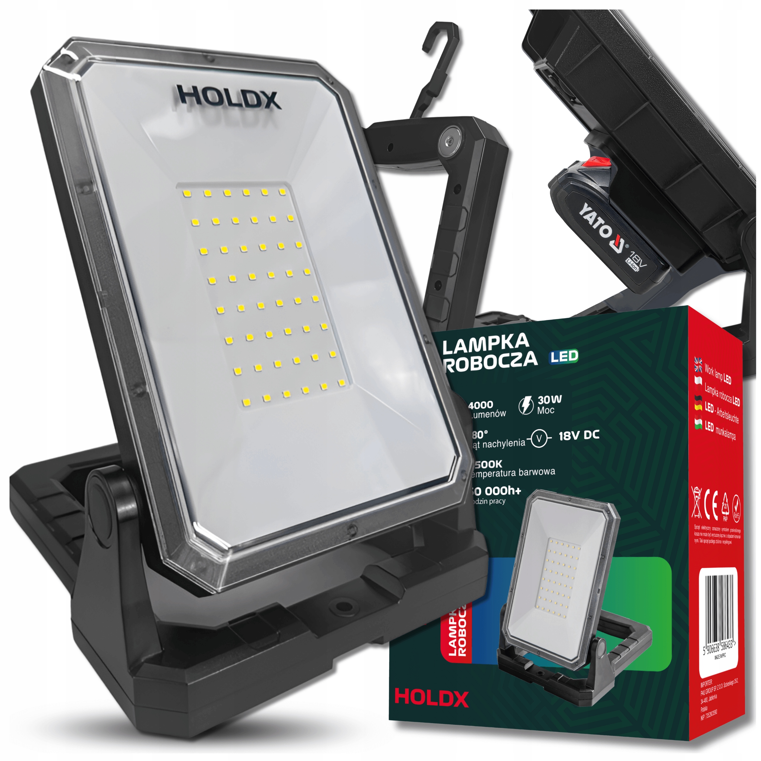 Led Halogenová Pracovní Lampa Pro Yato S Usb 6500K, Přenosná, Stavební, Výkonná