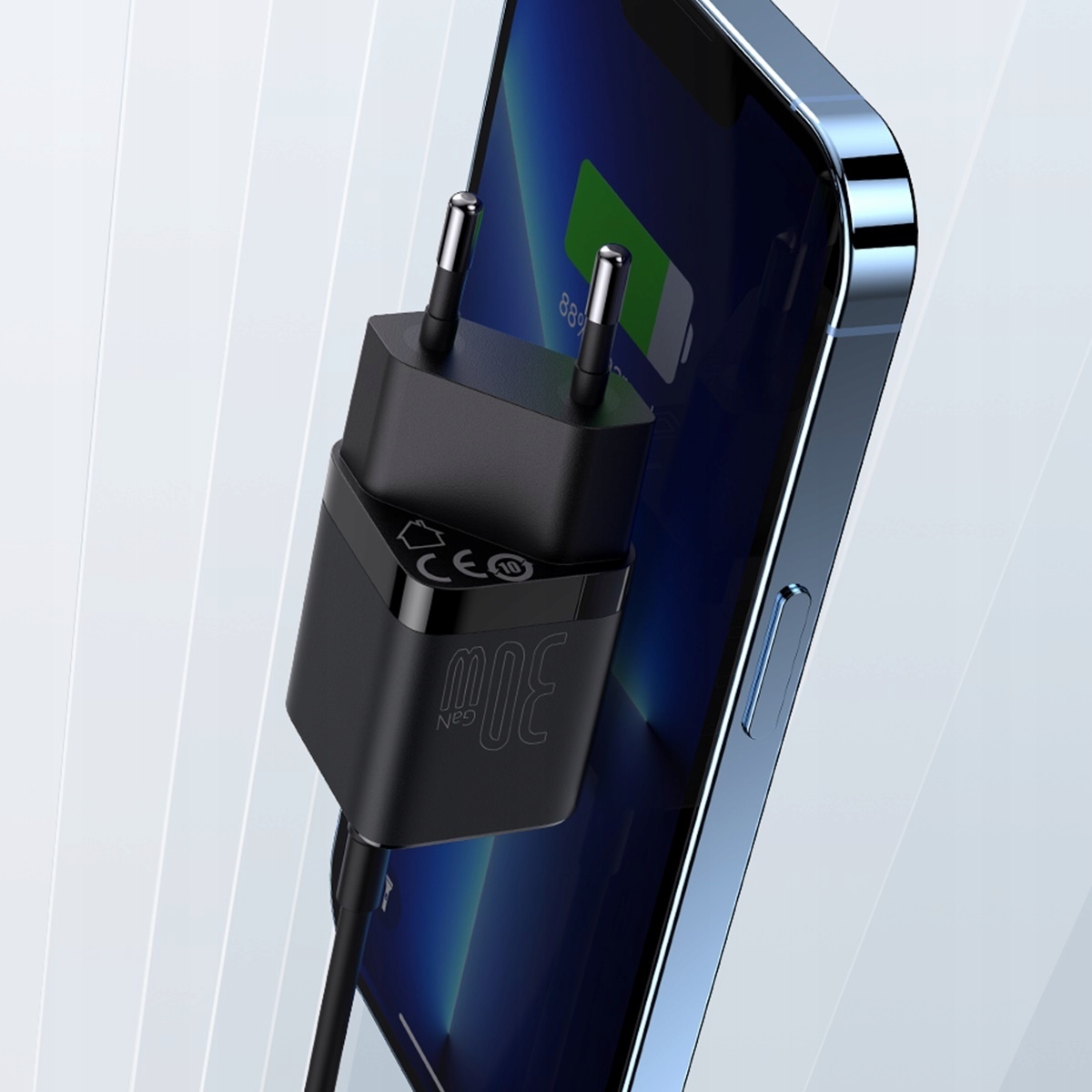 BASEUS UNIWERSALNA ŁADOWARKA SIECIOWA ZASILACZ DO TELEFONU USB-C 30W PD QC Marka Baseus