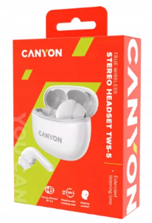 CANYON Słuchawki dokanałowe TWS-5 Etui Fioletowe — 15