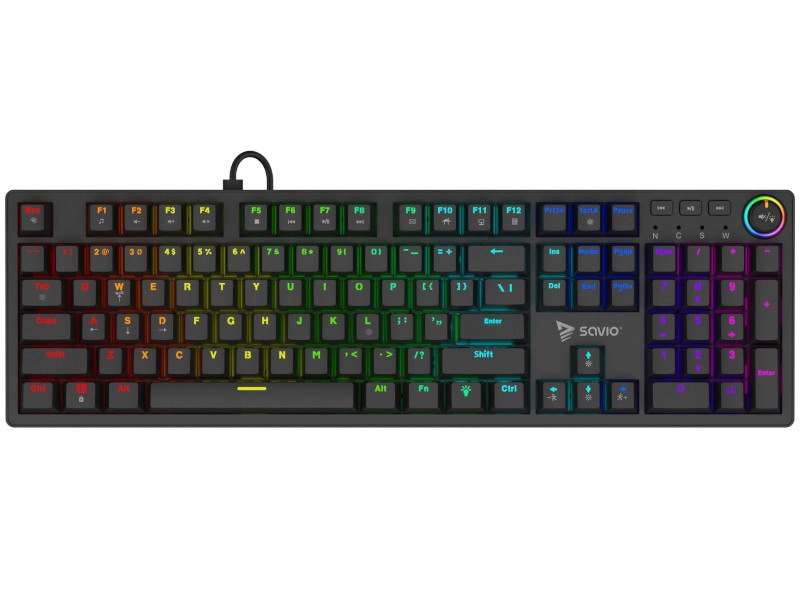 Klawiatura mechaniczna Savio Styx Outemu Brown Rgb