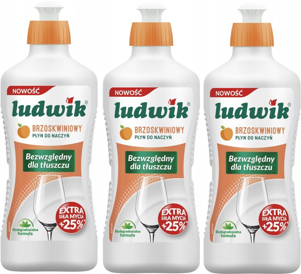 

Płyn do naczyń Ludwik brzoskwiniowy 3x450g