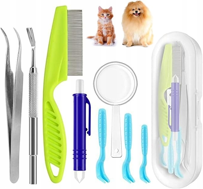 Levně Sada kleští na klíšťata 9 v 1, sada pro odstraňování klíšťat pro psy a kočky