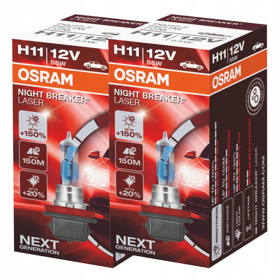 

Mocne żarówki H11 Osram Night Breaker Laser +150%
