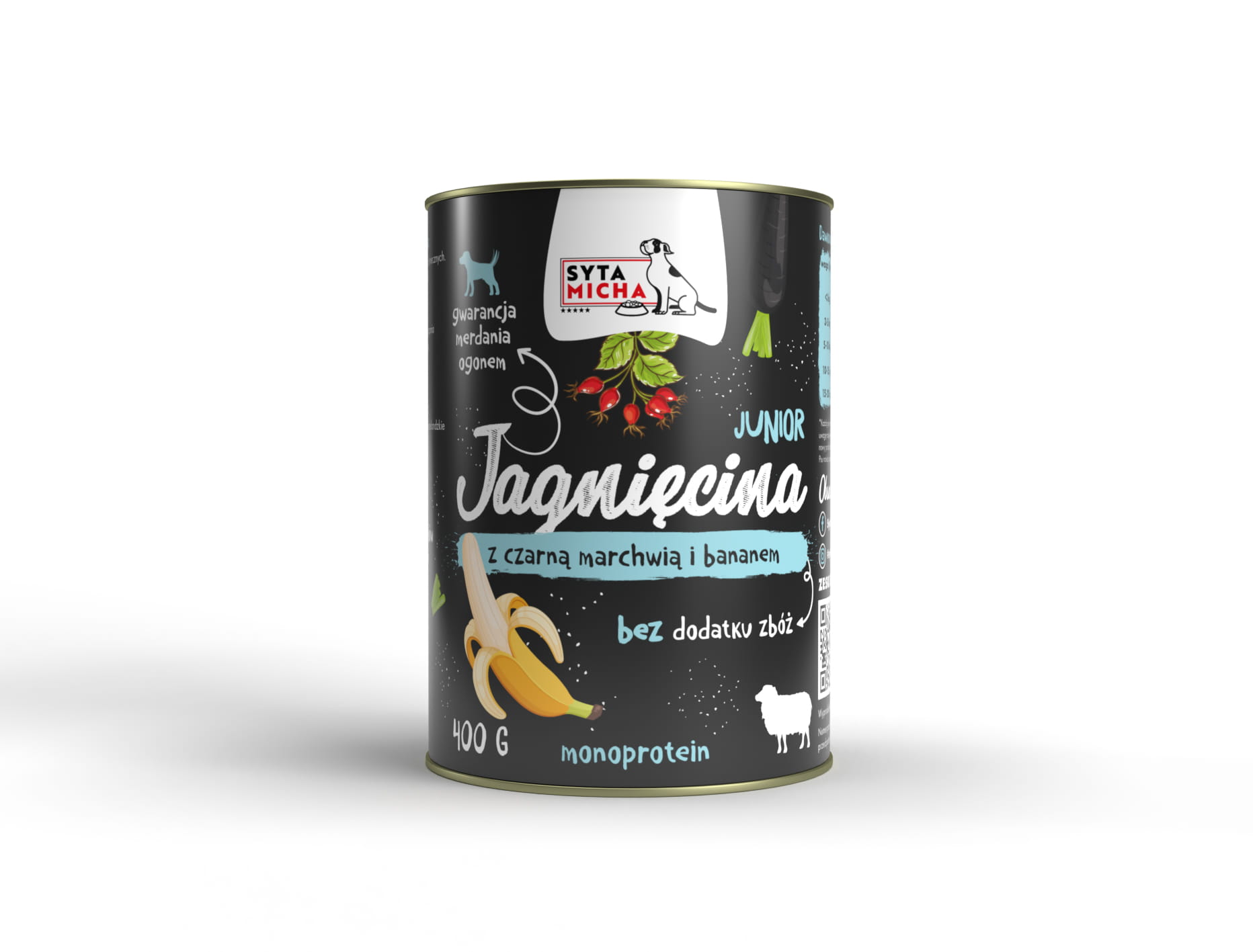 Syta Micha Krmivo pro štěňata jehněčí s mrkví a banánem 400g