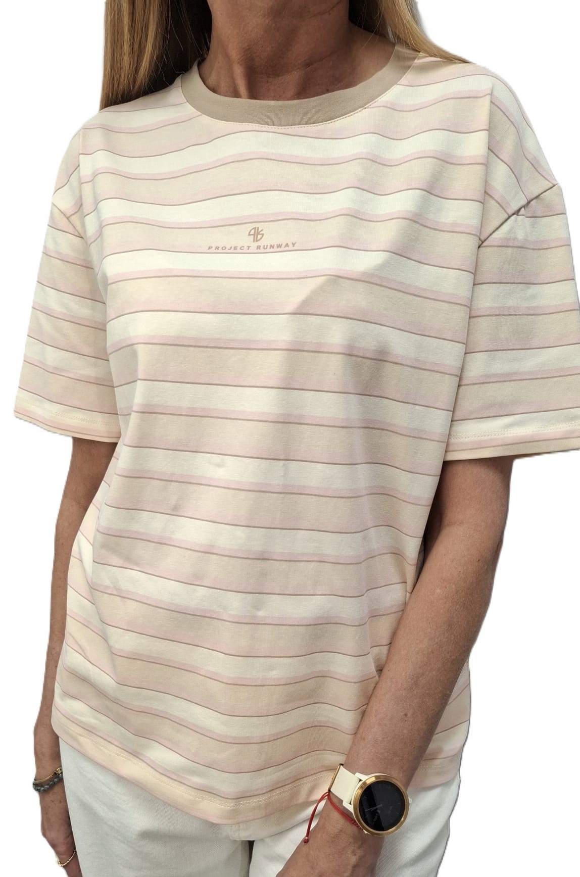 Lemonada Project Runway Tričko s pruhy, vanilková béžová růžová