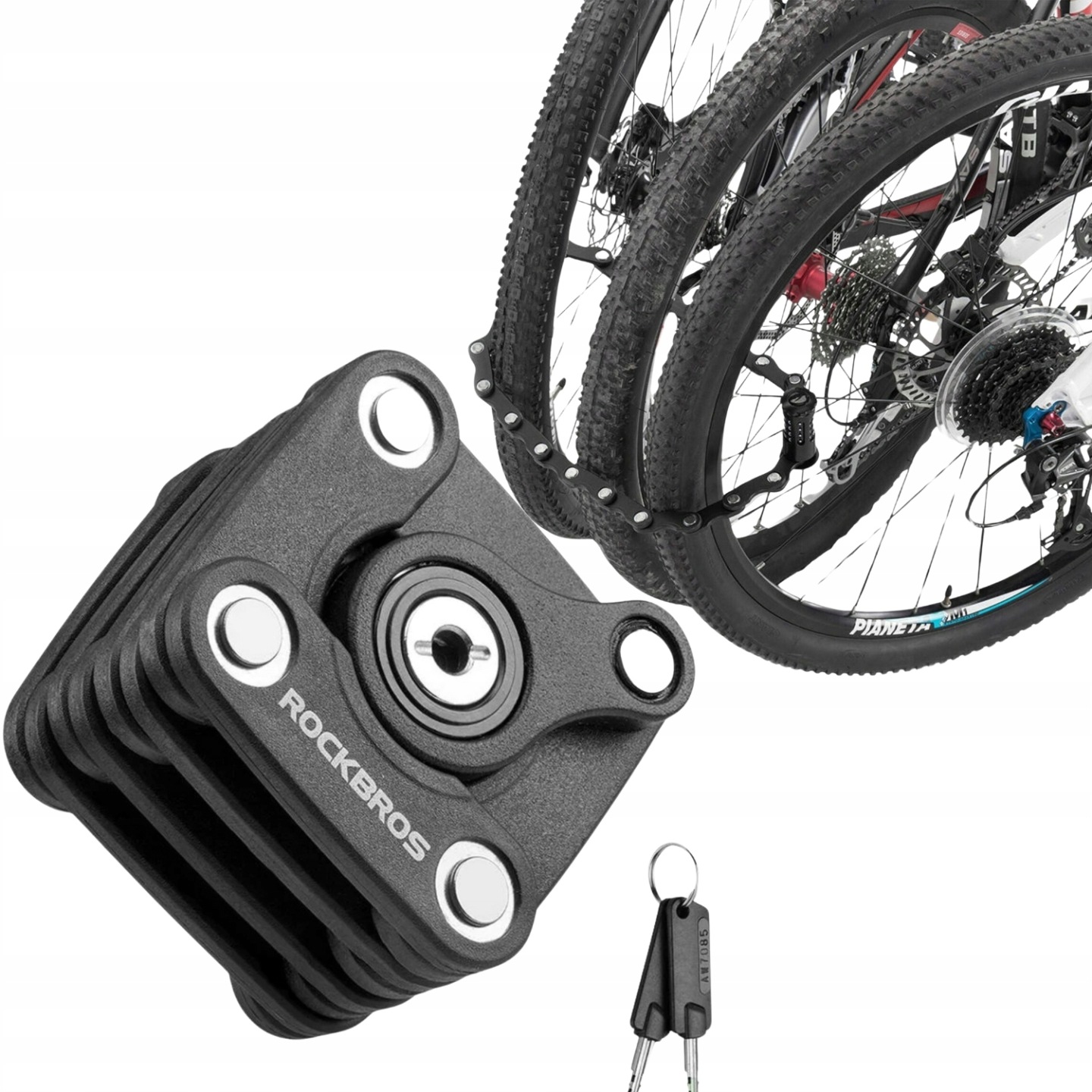 Zapięcie Rowerowe Na Kluczyk Składane Zabezpieczenie Rowerowe 70CM Rockbros