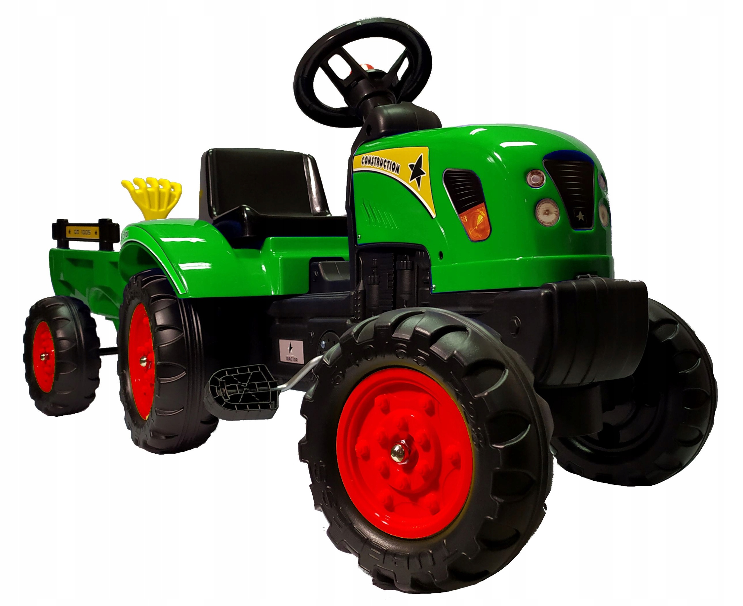 

Traktor na pedały z przyczepą i akcesoriami