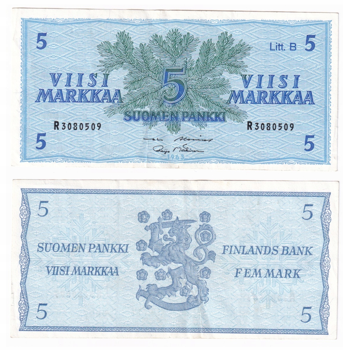 5 marek (marrkka) 1963, FINLANDIA