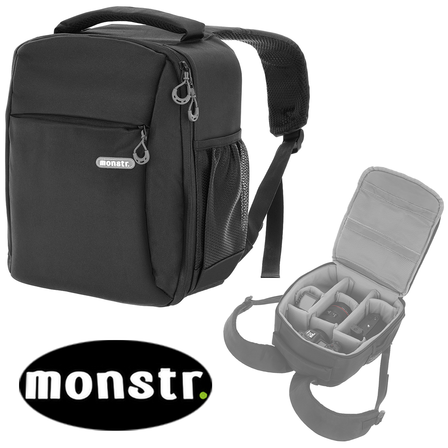 Batoh Monstr. Hi na fotoaparát tablet dronu, kameru, akcesoria