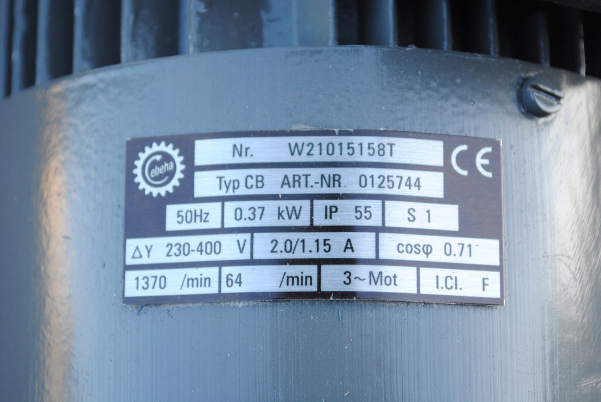 Motoreduktor 0.37kw. 64obr./min.. Cebeha Marka inny