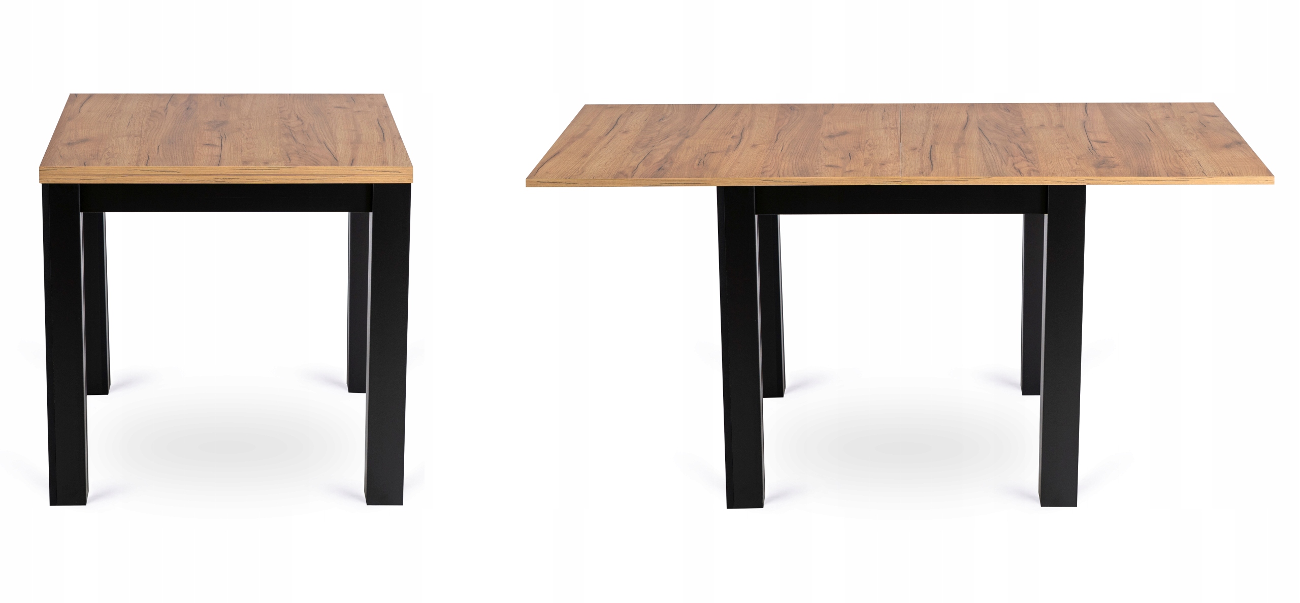 Stół Rozkładany Do Jadalni Salonu Mały Kwadratowy Czarny Craft MAX 80/160 Kształt blatu kwadratowy