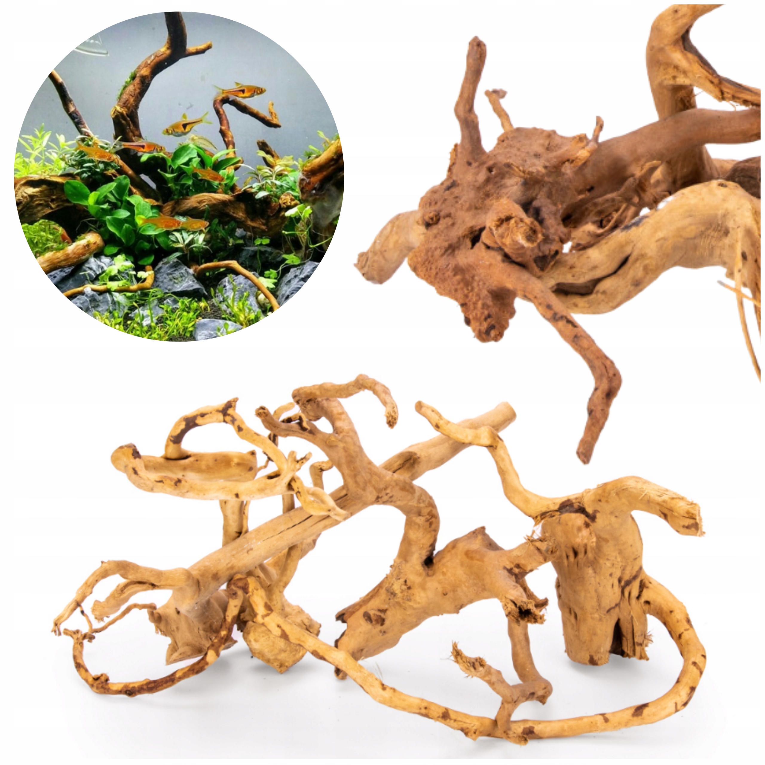 Kořen Do Akvária Red Moor MIX Na Váhu Větví 500G Sada 2-5 Ks