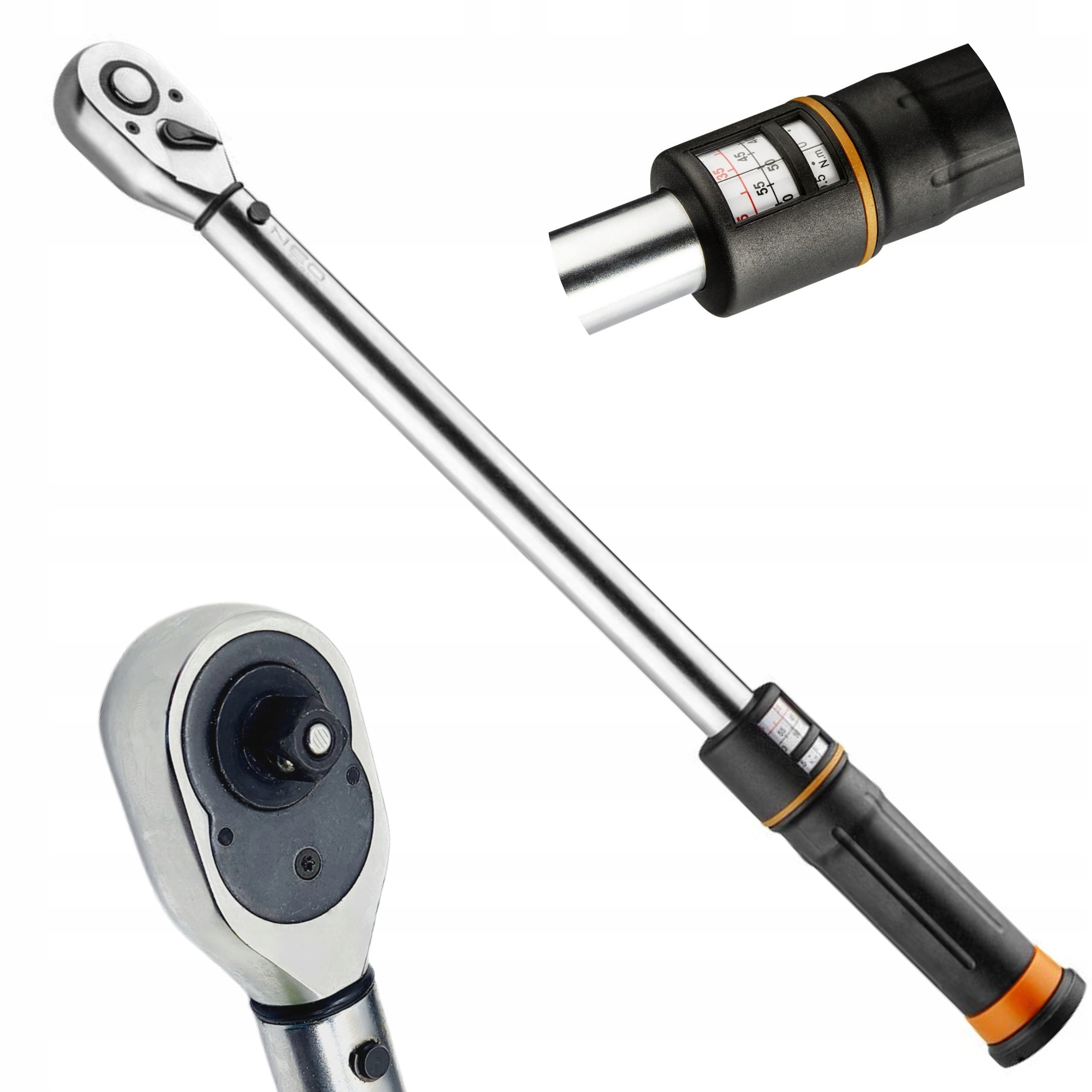 Neo Momentový Kľúč 3/8 20-100 Nm 420MM 45 Zubov Z Crv Ocele 08-824