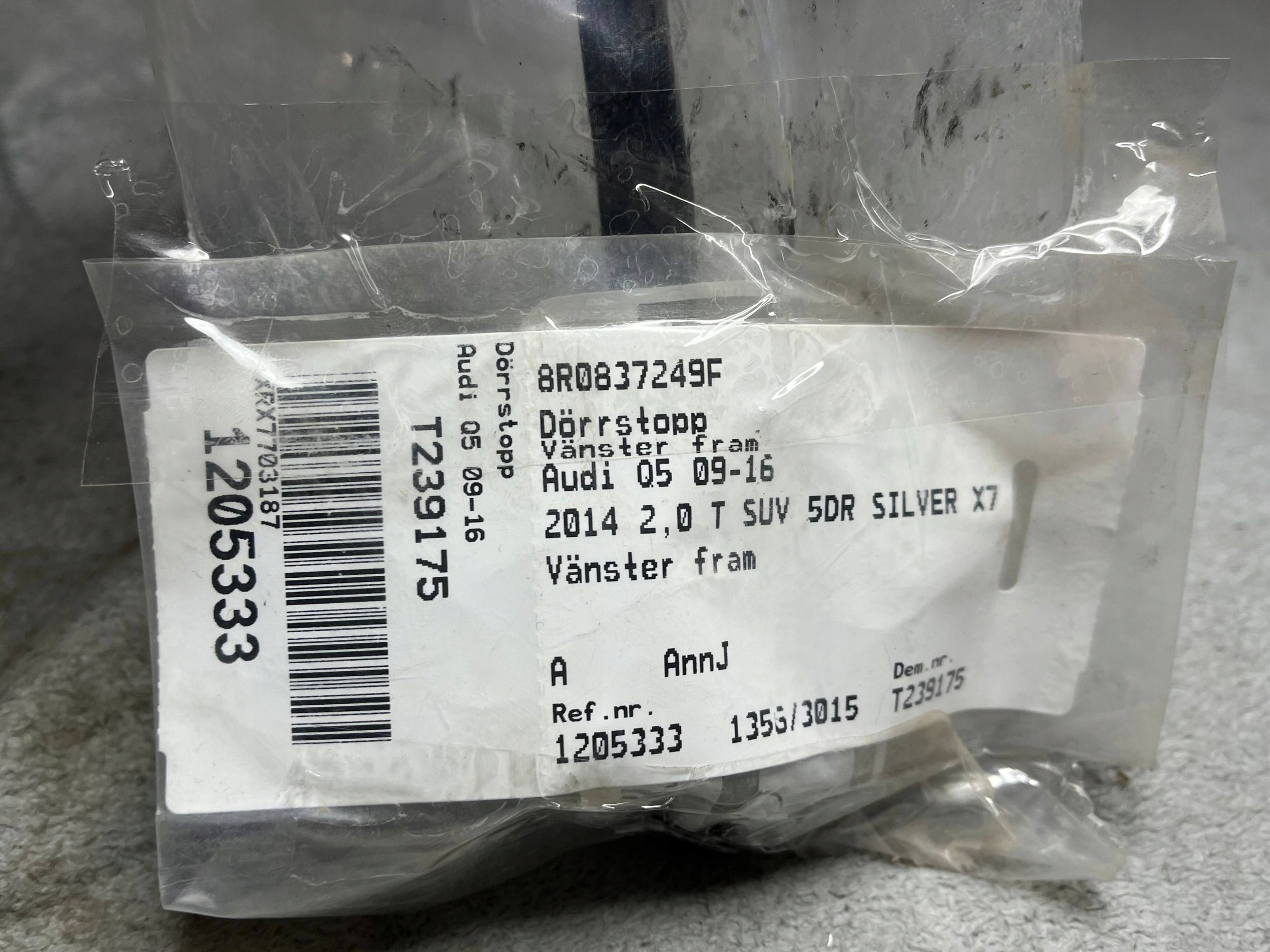 limiter door przednich Audi Q5 SQ5 8R0837249F