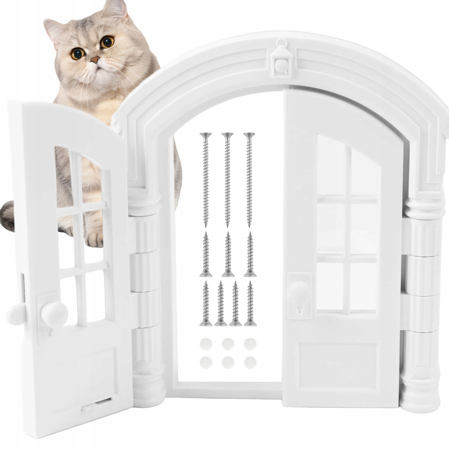 Levně Francouzské Dvířka Pro Kočky Dvojité 24X27.3 CM Bezpečné Se Zámkem