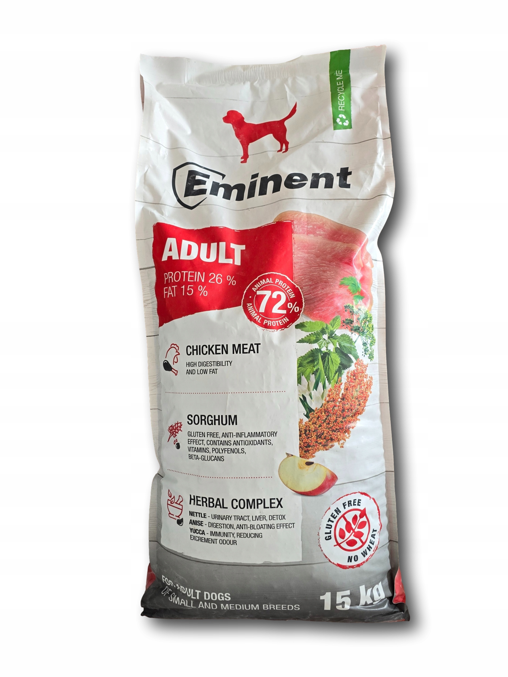 Levně Krmivo pro psy Eminent Adult protein 26/15 bez konzervantů 15 kg