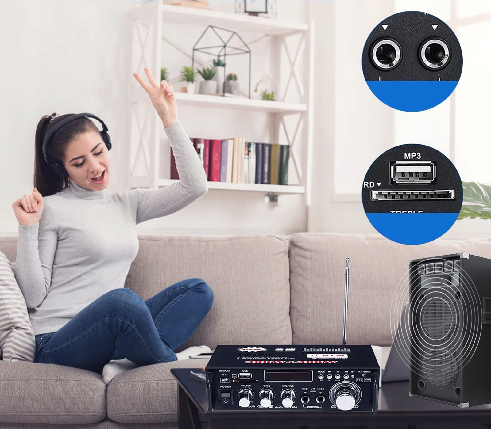 Wzmacniacz HiFi Kina Domowego Surround BT 5.0 FM Kod producenta WZMACNIACZ - 1