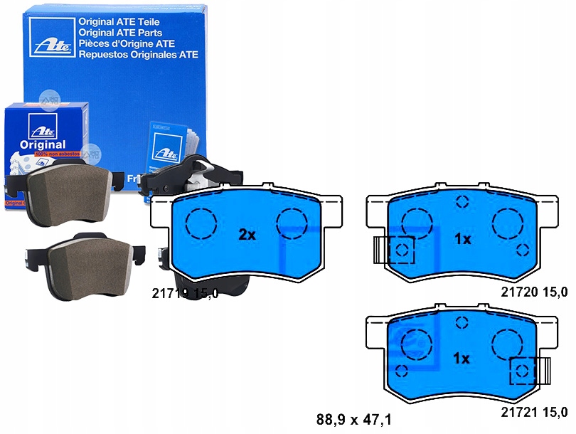 Brzdové Destičky Honda Zadní Accord CIVIC 1,4-2,2 90 Sada pro řidiče #35