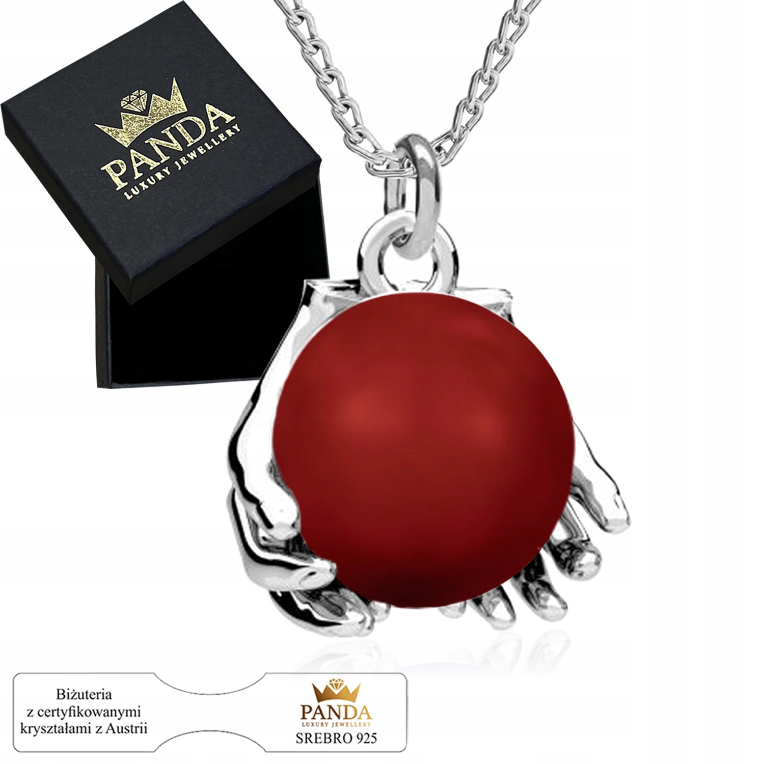 Stříbrný Přívěsek Perla Ruce Náhrdelník 925 Řetízek Dárek Narozeniny